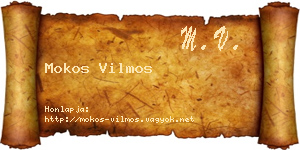 Mokos Vilmos névjegykártya