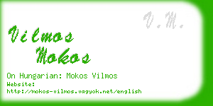 vilmos mokos business card